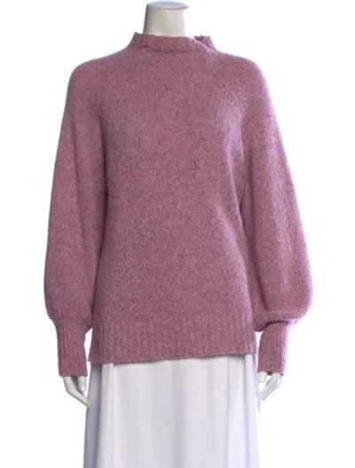 Pre-owned Ann Mashburn Cashmere Mock Neck Sweater In Purple