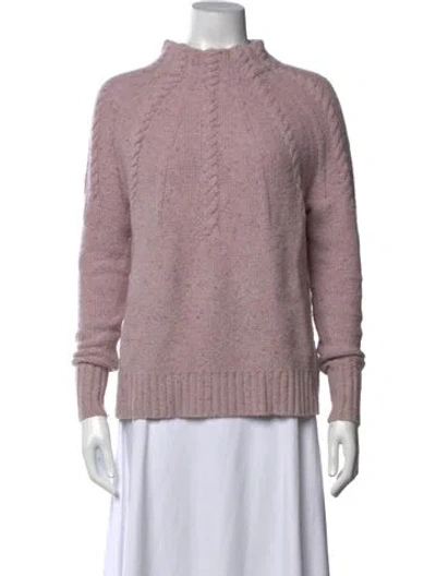 Pre-owned Ann Mashburn Cashmere Mock Neck Sweater In Purple