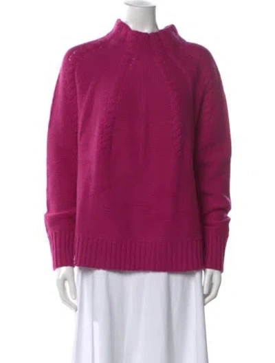 Pre-owned Ann Mashburn Cashmere Mock Neck Sweater W/ Tags In Burgundy