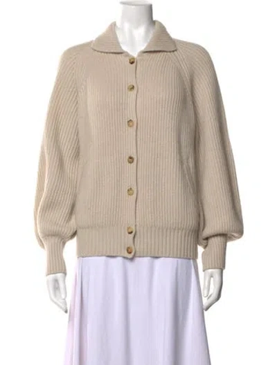 Pre-owned Ann Mashburn Cashmere Open Front Sweater In Neutrals