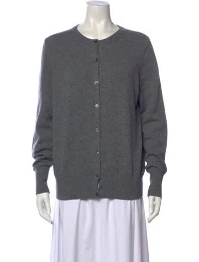 Pre-owned Ann Mashburn Cashmere Scoop Neck Sweater In Blue