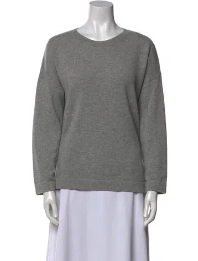Pre-owned Ann Mashburn Cashmere Scoop Neck Sweater In Gray