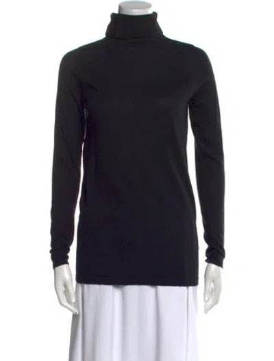 Pre-owned Ann Mashburn Cashmere Turtleneck Sweater In Black