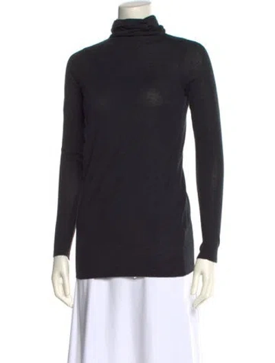 Pre-owned Ann Mashburn Cashmere Turtleneck Sweater In Black