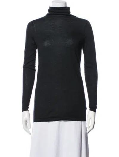 Pre-owned Ann Mashburn Cashmere Turtleneck Sweater In Black