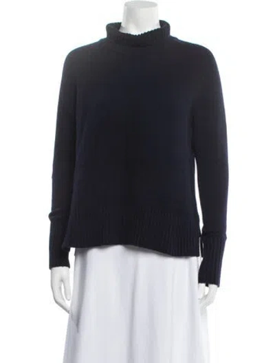 Pre-owned Ann Mashburn Cashmere Turtleneck Sweater In Blue