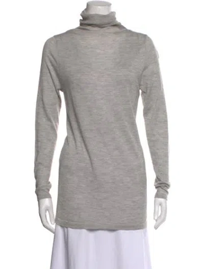 Pre-owned Ann Mashburn Cashmere Turtleneck Sweater In Grey