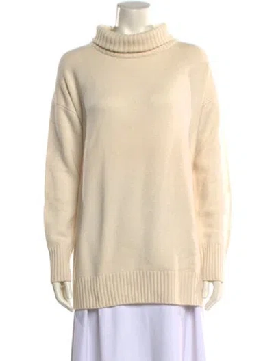 Pre-owned Ann Mashburn Cashmere Turtleneck Sweater In Neutral