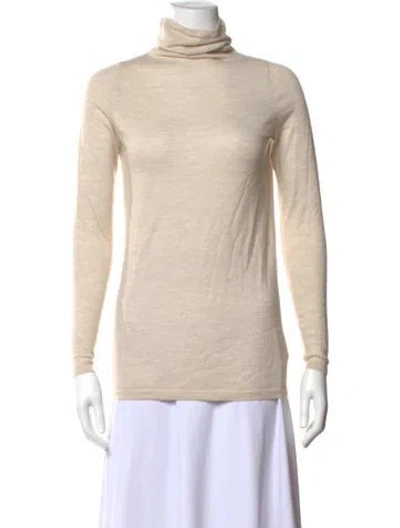 Pre-owned Ann Mashburn Cashmere Turtleneck Sweater In Neutrals