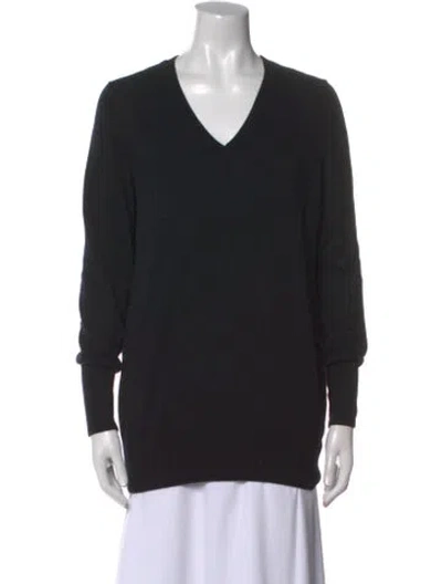 Pre-owned Ann Mashburn Cashmere V-neck Sweater In Black