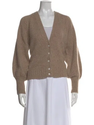 Pre-owned Ann Mashburn Cashmere V-neck Sweater In Neutral