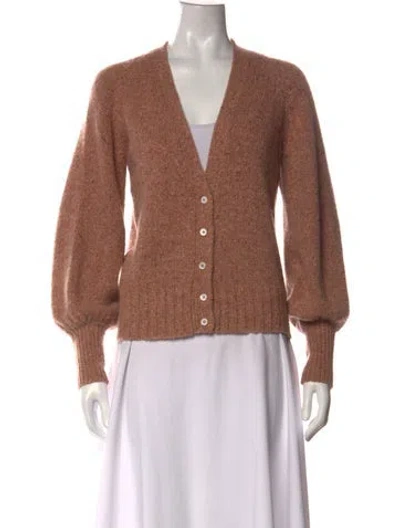 Pre-owned Ann Mashburn Cashmere V-neck Sweater In Pink