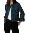 Ann Mashburn Chelsea Jacket In Peacock/ Multi Sparkle Tweed In Multi