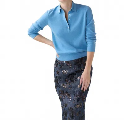 Ann Mashburn Connor Sweater In Cameo Blue Cotton/silk