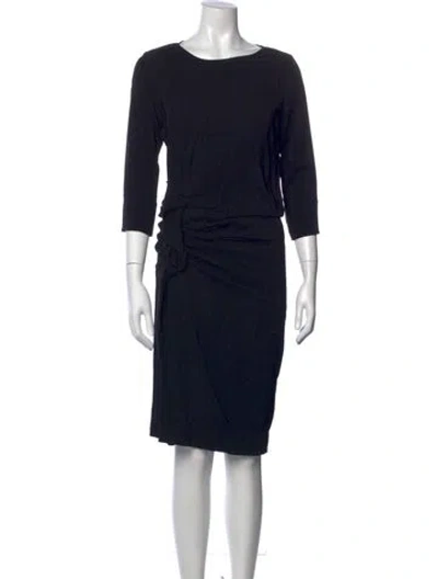 Pre-owned Ann Mashburn Crew Neck Knee-length Dress In Blue