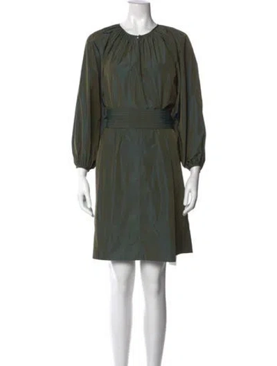 Pre-owned Ann Mashburn Crew Neck Knee-length Dress W/ Tags In Green