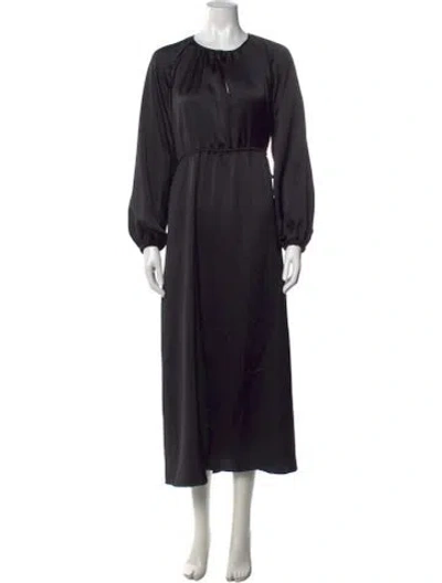 Pre-owned Ann Mashburn Crew Neck Long Dress In Black