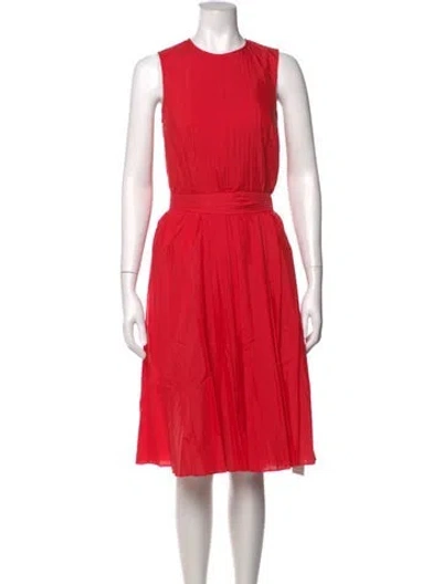 Pre-owned Ann Mashburn Crew Neck Midi Length Dress In Pink