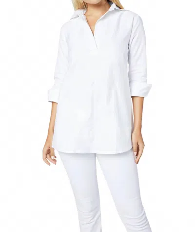 Ann Mashburn Designer Tunic Top In White Roxford
