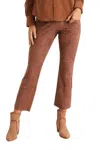 Ann Mashburn Faye Cropped Seamed Pants In Cognac In Multi