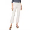 Ann Mashburn Faye Flare Ankle Crop Pant In Taupe In White