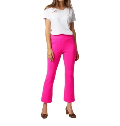 Ann Mashburn Faye Flare Cropped Pant In Fluorescent Pink