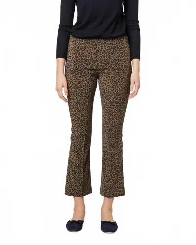 Ann Mashburn Faye Flare Cropped Pant In Olive Leopard In Animal Print