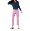 Ann Mashburn Faye Flare Cropped Pant In Orchid Stretch Twill In Pink