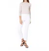 Ann Mashburn Faye Flare Cropped Pant In White Garment-dyed Stretch Twill In Neutral