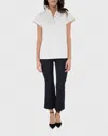 Ann Mashburn Faye Flare Cropped Pants In Navy Ponte In Multi