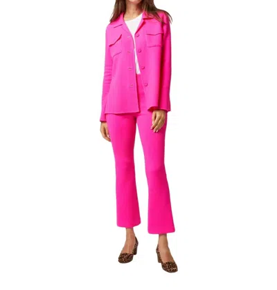 Ann Mashburn Fiona Shirt Jacket In Fluorescent Pink In Multi