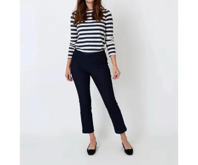 Ann Mashburn Flare Pants In Indigo Stretch Denim In Multi