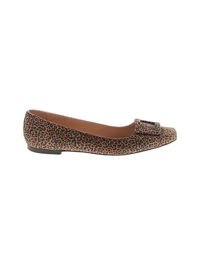 Pre-owned Ann Mashburn Flats In Brown
