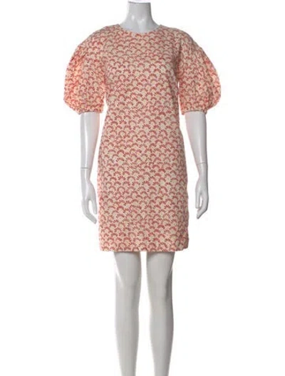Pre-owned Ann Mashburn Floral Print Mini Dress In Multi