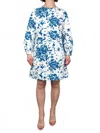 Ann Mashburn Francine Mini Dress In White/blue In Blue