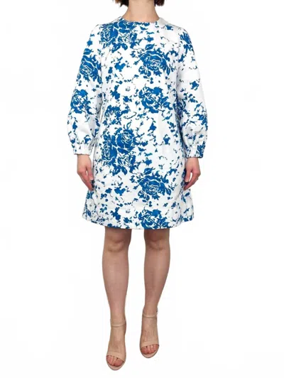 Ann Mashburn Francine Mini Dress In White/blue