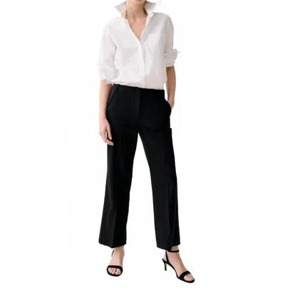 Ann Mashburn Frankie Cropped Pant In Black Bi-stretch Tropical Wool