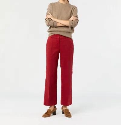 ANN MASHBURN FRANKIE CROPPED PANTS IN RED STRETCH TWILL