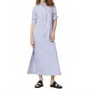 Ann Mashburn Frill Talitha Pinpoint Shirt Dress In Blue/white Stripe Pinpoint In White