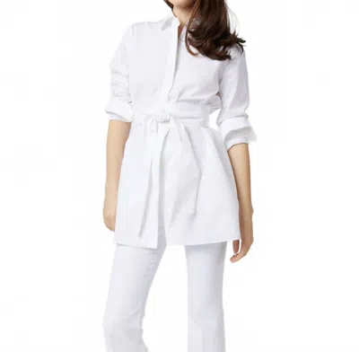 Ann Mashburn Gabrielle Tie Tunic In White Poplin
