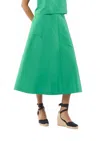 Ann Mashburn Gemma Circle Skirt In Leaf Nylon Faille In Multi