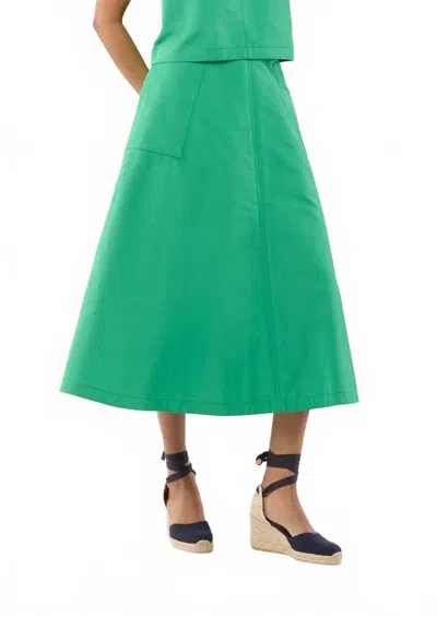 Ann Mashburn Gemma Circle Skirt In Leaf Nylon Faille In Multi