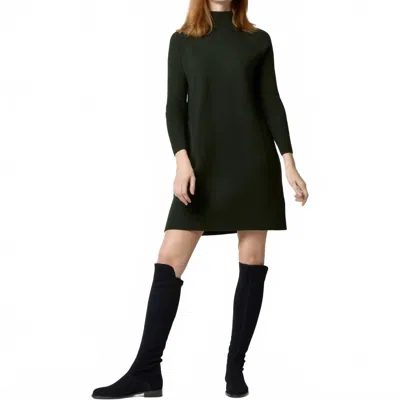 Ann Mashburn Hadley Mock Neck Dress In Bottle Green In Black