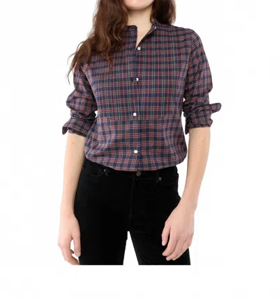 Ann Mashburn Hattie Shirt In Navy/red Stewart Tartan Poplin In Multi