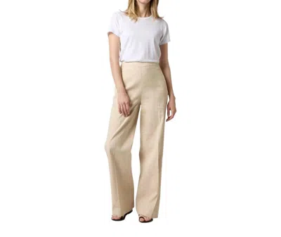 Ann Mashburn Hutton Pant In Sand Stretch Cotolino In Multi