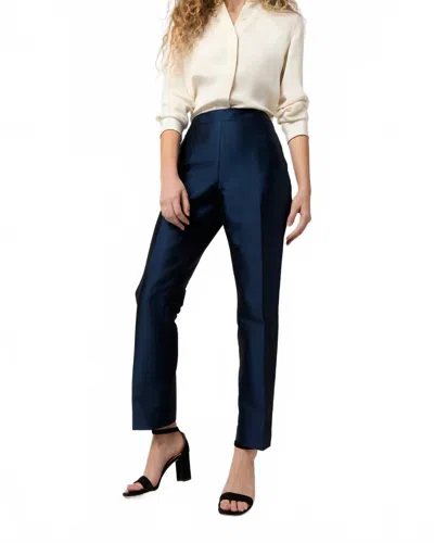 Ann Mashburn Julia Pant In Navy Mikado In Blue