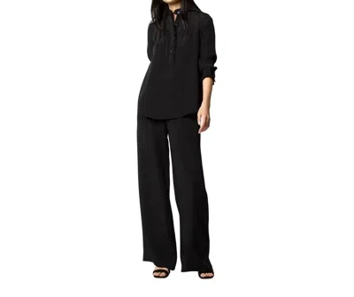 Ann Mashburn Kelly Pant In Black Silk Crepe De Chine In Multi
