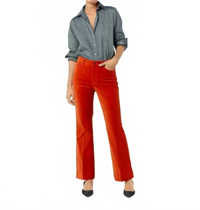 Ann Mashburn Kendall Flare 5-pocket Jeans In Persimmon Stretch Velveteen In Multi