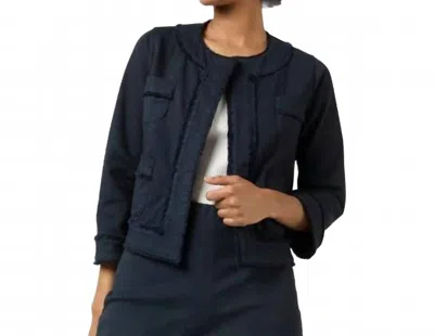 Ann Mashburn Kiki Cardigan Jacket In Black In Blue