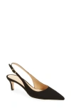 Ann Mashburn Kitten Heel Slingback Pump In Black Suede